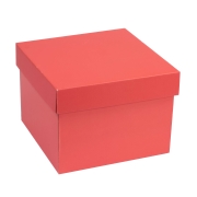 Dárková krabička s víkem 200x200x150/40 mm, korálová