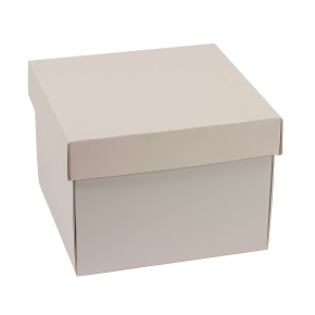 Dárková krabička s víkem 200x200x150/40 mm, šedá
