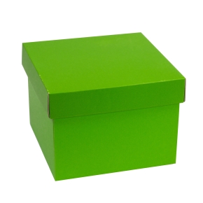 Dárková krabička s víkem 200x200x150/40 mm, zelená