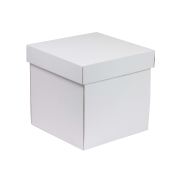 Dárková krabička s víkem 200x200x200/40 mm, bílá