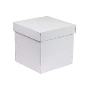 Dárková krabička s víkem 200x200x200/40 mm, bílá
