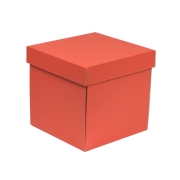 Dárková krabička s víkem 200x200x200/40 mm, korálová