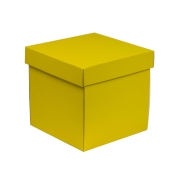 Dárková krabička s víkem 200x200x200/40 mm, žlutá