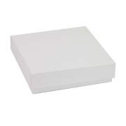 Dárková krabička s víkem 200x200x50/40 mm, bílá