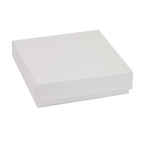 Dárková krabička s víkem 200x200x50/40 mm, bílá