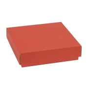 Dárková krabička s víkem 200x200x50/40 mm, korálová
