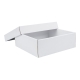 Dárková krabička s víkem 200x200x70/35 mm, bílá mírný lesk