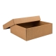 Dárková krabička s víkem 200x200x70/35 mm, hnědá kraftová