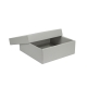 Dárková krabička s víkem 200x200x70/35 mm, šedá matná