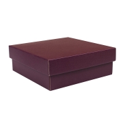 Dárková krabička s víkem 200x200x70/35 mm, vínová matná Dárková krabička s víkem 200x200x70/35 mm, vínová matná