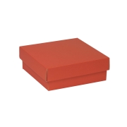 Dárková krabička s víkem 200x200x70/40 mm, korálová