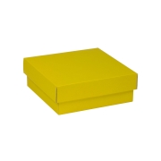 Dárková krabička s víkem 200x200x70/40 mm, žlutá