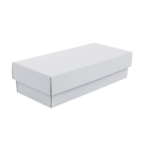 Dárková krabička s víkem 250x100x60/35, bílá mírný lesk