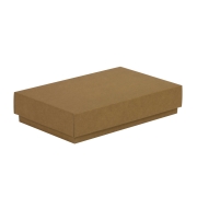 Dárková krabička s víkem 250x150x50/40 mm, hnědá - kraftová