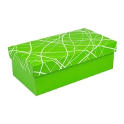 Dárková krabička s víkem 250x170x110/35, zelená se vzorem matná Dárková krabička s víkem 250x170x110/35, zelená se vzorem matná