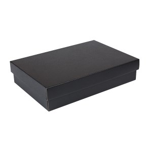 Dárková krabička s víkem 330x220x70/35, černo šedá matná