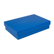 Dárková krabička s víkem 330x220x70/35, modrá matná Dárková krabička s víkem 330x220x70/35, modrá matná