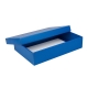 Dárková krabička s víkem 355x250x80/35 mm, modrá matná
