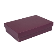 Dárková krabička s víkem 355x250x80/35 mm, vínová matná Dárková krabička s víkem 355x250x80/35 mm, vínová matná