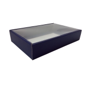 Dárková krabička s vnitřním průhledným víkem 200x125x50/35 mm, fialová