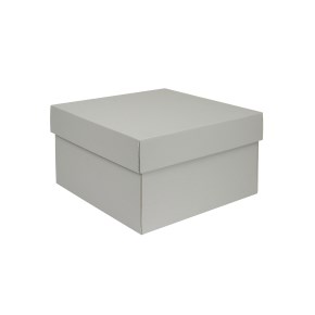 Dárková, úložná krabička s víkem 250x250x150/35 mm, šedá matná