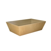 Dárkový koš s průhledným víkem 335x195x115, kraft