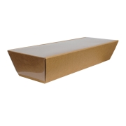 Dárkový koš s průhledným víkem 370x100x80, kraft