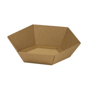 Dárkový koš šestihranný 190x220x60-90 mm, hnědý - kraftový
