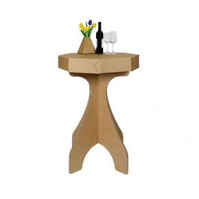 Kartonový stůl barový 1, 715x715x1070mm, hnědý