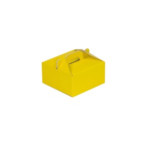 Krabice 120x120x60 mm na potraviny, výslužky, cukroví, žlutá