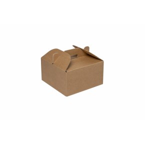 Krabice 150x150x80 mm, na potraviny, výslužky a cukroví, hnědá kraftová