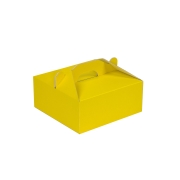 Krabice 190x190x80 mm na potraviny, výslužky, cukroví, žlutá