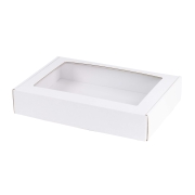 Krabice na cukroví s průhledným okénkem 320x220x60 mm, bílá