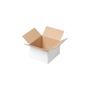 Krabice z třívrstvého kartonu 150x150x150, klopová (0201) BÍLÁ