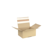 Krabice z třívrstvého kartonu 230x160x115 mm, dvě samolepicí klopy, A5 formát