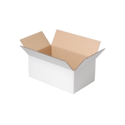 Krabice z třívrstvého kartonu 250x150x100, klopová (0201) BÍLÁ