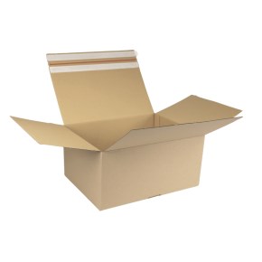 Krabice z třívrstvého kartonu 300x210x220 mm, dvě samolepicí klopy, A4 formát