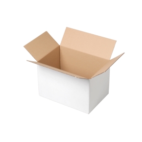Krabice z třívrstvého kartonu 300x300x200, klopová (0201) BÍLÁ
