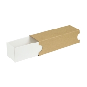 Krabička na makronky 180x50x50mm, bílé dno, hnědý návlek