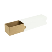 Krabička na makronky 180x50x50mm, hnědé dno, bílý návlek