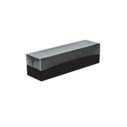 Krabička na makronky černá s průhledným víkem 180x50x50mm