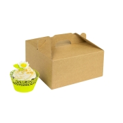 Odnosná krabička na 4 muffiny/cupcakes s vložkou, hnědá - kraft Odnosná krabička na 4 muffiny/cupcakes s vložkou, hnědá - kraft