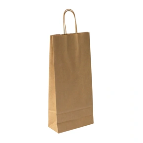 Papírová taška s krouceným uchem 180x80x390 mm, hnědá