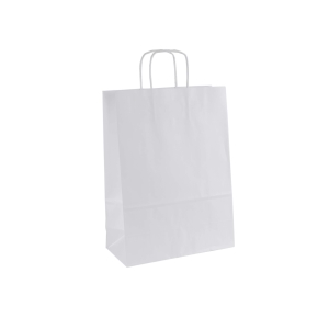 Papírová taška s krouceným uchem 220x110x295 mm, bílá