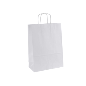 Papírová taška s krouceným uchem 240x110x330 mm, bílá