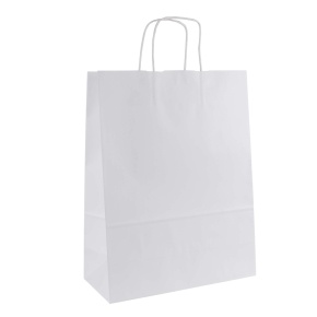 Papírová taška s krouceným uchem 320x140x420 mm, bílá