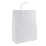 Papírová taška s krouceným uchem 320x160x430 mm, bílá