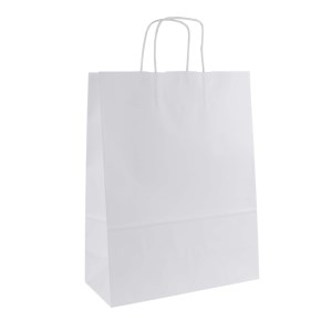 Papírová taška s krouceným uchem 320x170x425 mm, bílá