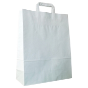 Papírová taška s plochým uchem 220x110x295 mm, bílá