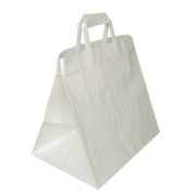 Papírová taška s plochým uchem 320x220x240 mm, bílá